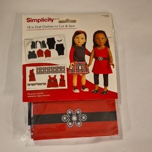 Simplicity Doll Clothes Kit - Red and Black